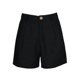 Black Nancy Linen Shorts