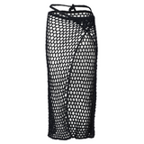 Alessia Black Long Crochet Skirt