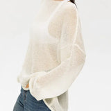 White Long Sleeve Knit Mina Top