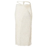 Alessia Off-White Long Crochet Skirt