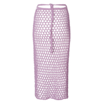 Alessia Lilac Long Crochet Skirt