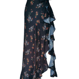 Midnight Rose Flora Asymmetrical Cover Up Skirt