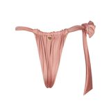 Heather One Side Tie Metallic Rose Bottom