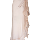 Rose Lurex Flora Asymmetrical Cover Up Skirt