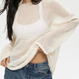 White Long Sleeve Knit Mina Top