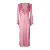 Antonia Ruffled Fuchsia Cover Up Dress