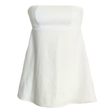 White Milan Linen strapless Top