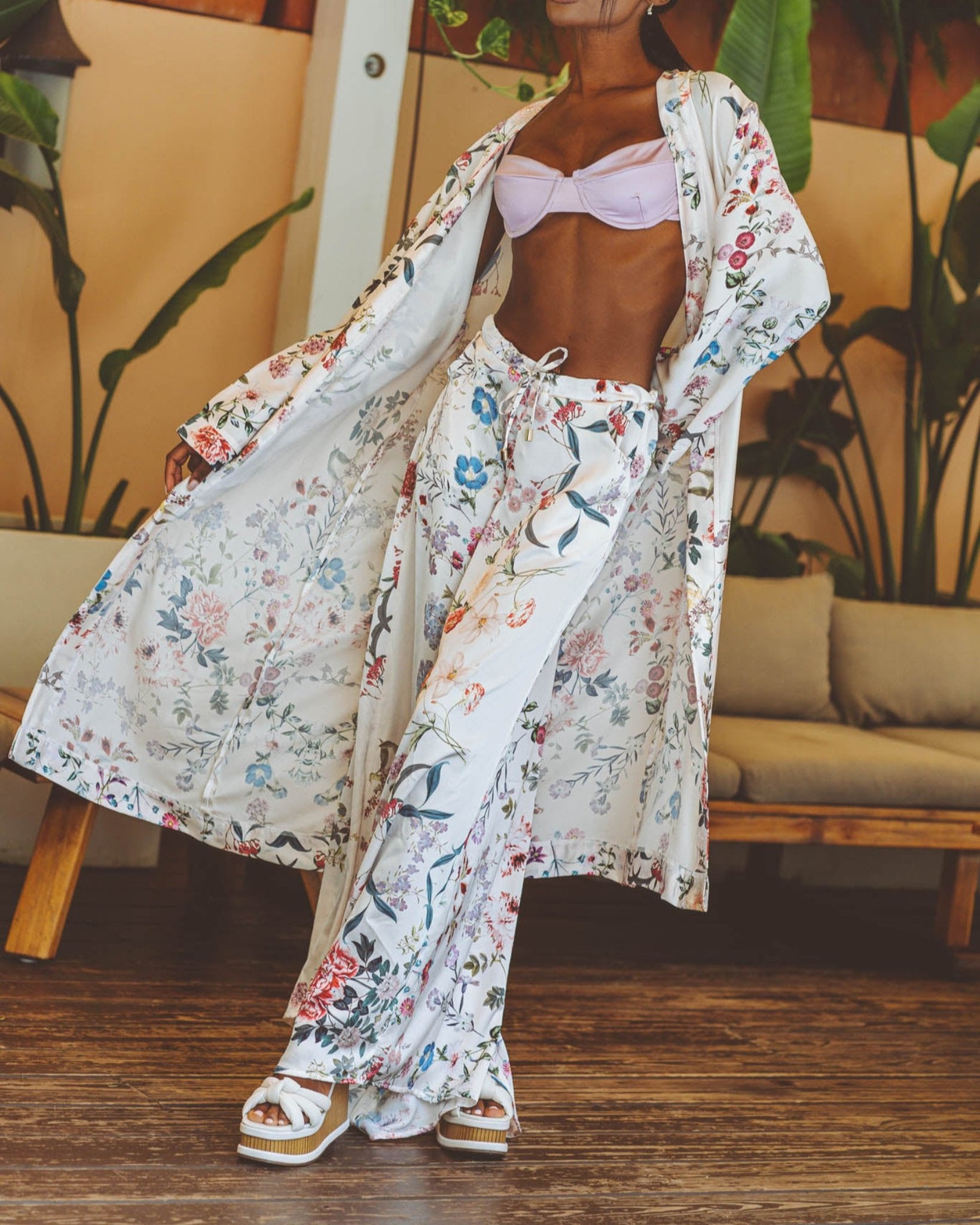 Bloom White Floral Pants - SOAH