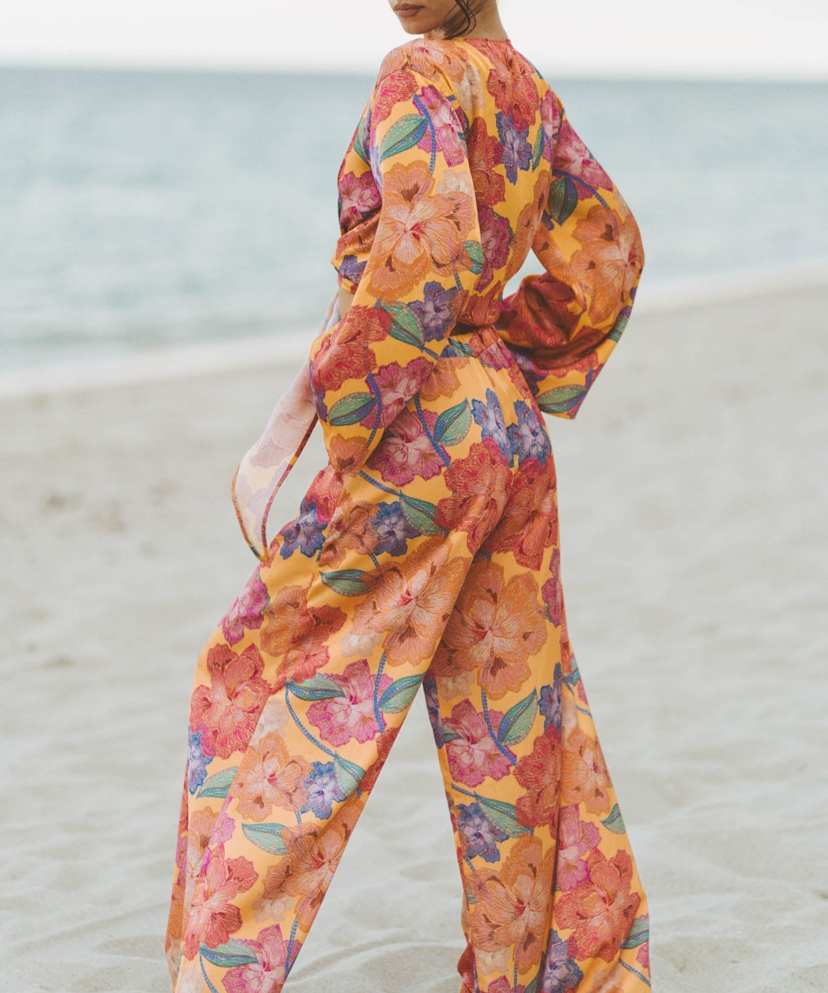 Bloom Orange Floral Pants - SOAH