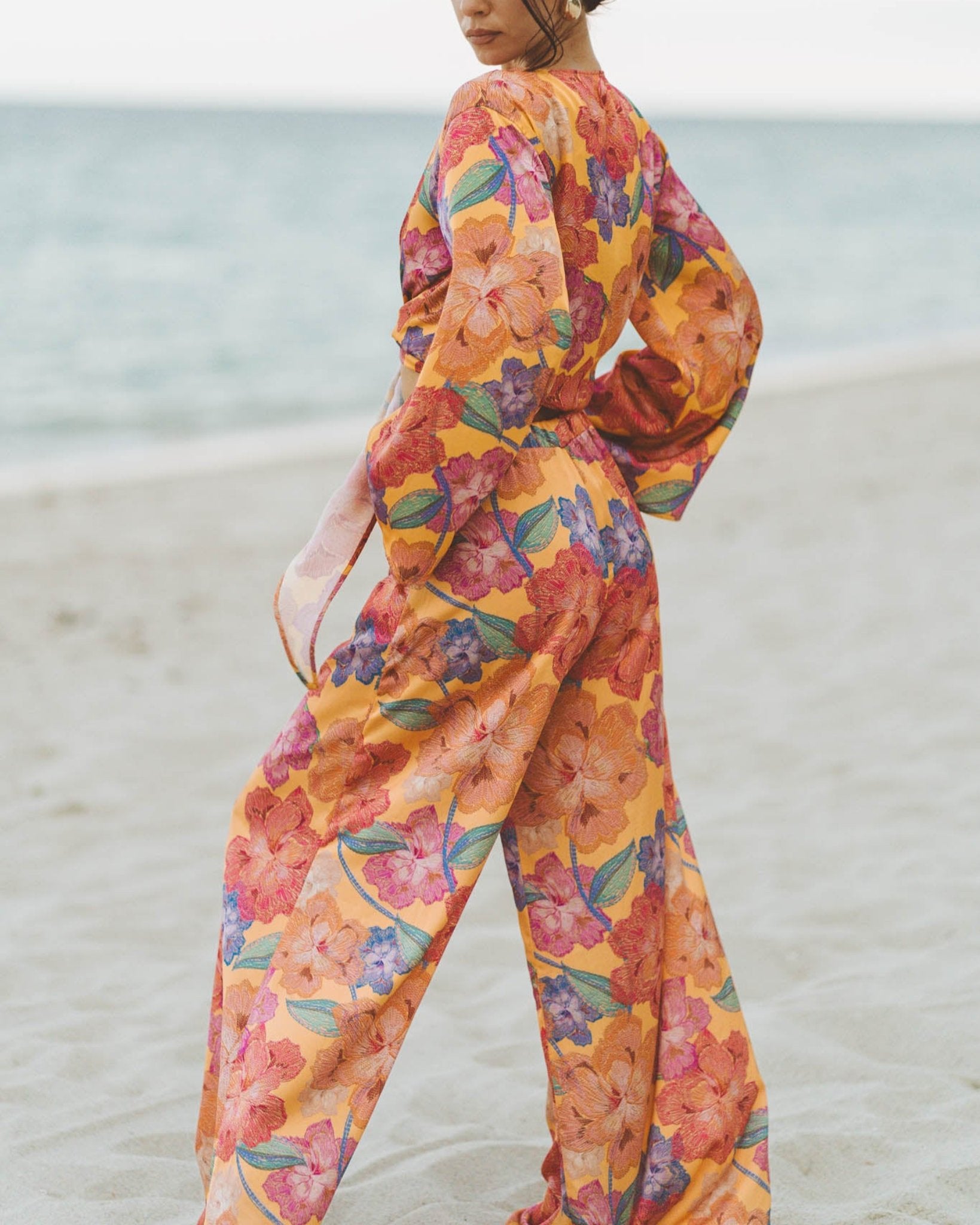 Bloom Orange Floral Pants - SOAH