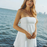 White Milan Linen strapless Top