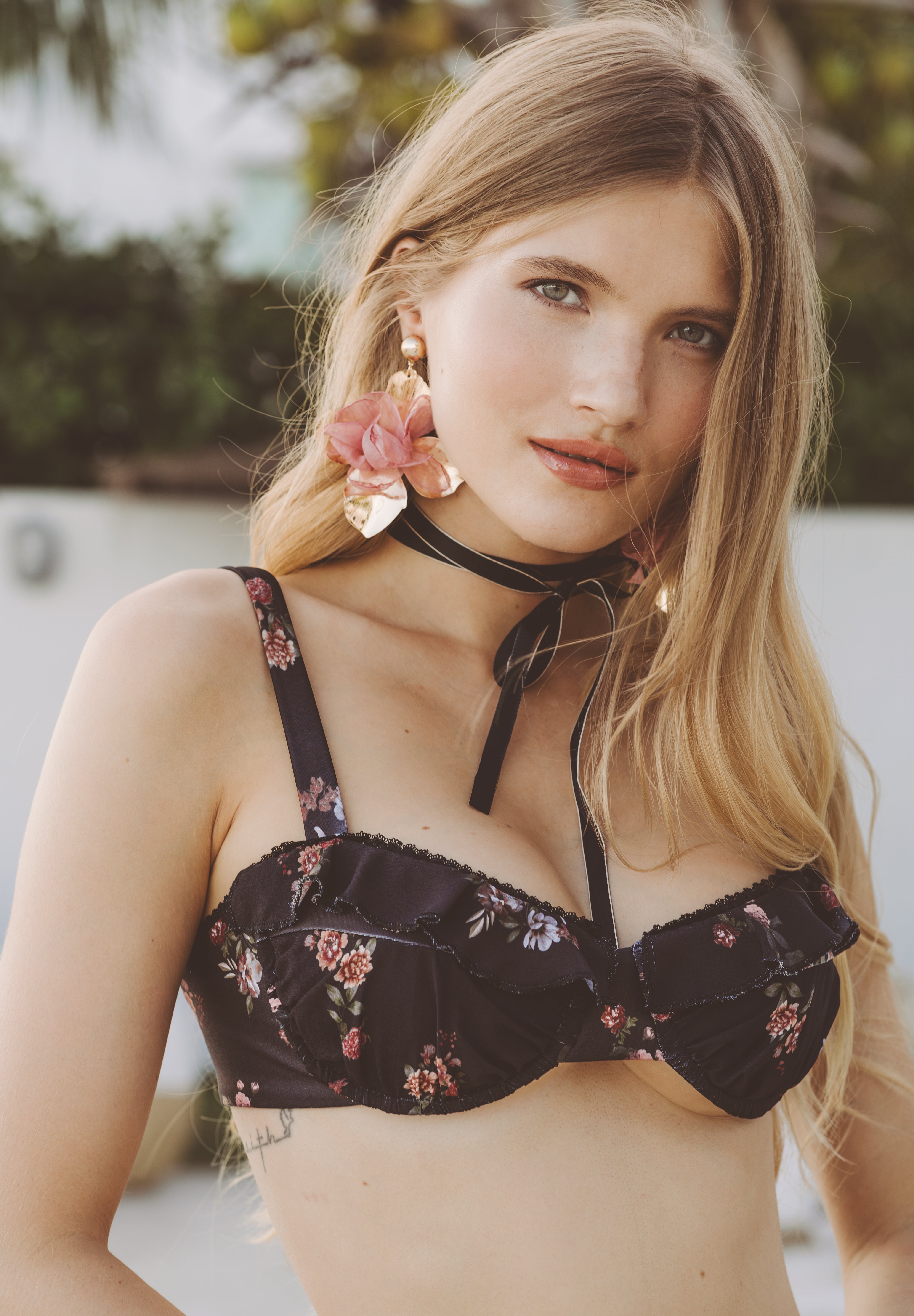 Midnight Roses Stella Bikini Top