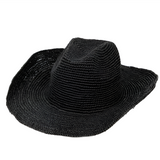 RAFFIA BLACK COWBOY HAT