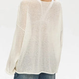 White Long Sleeve Knit Mina Top