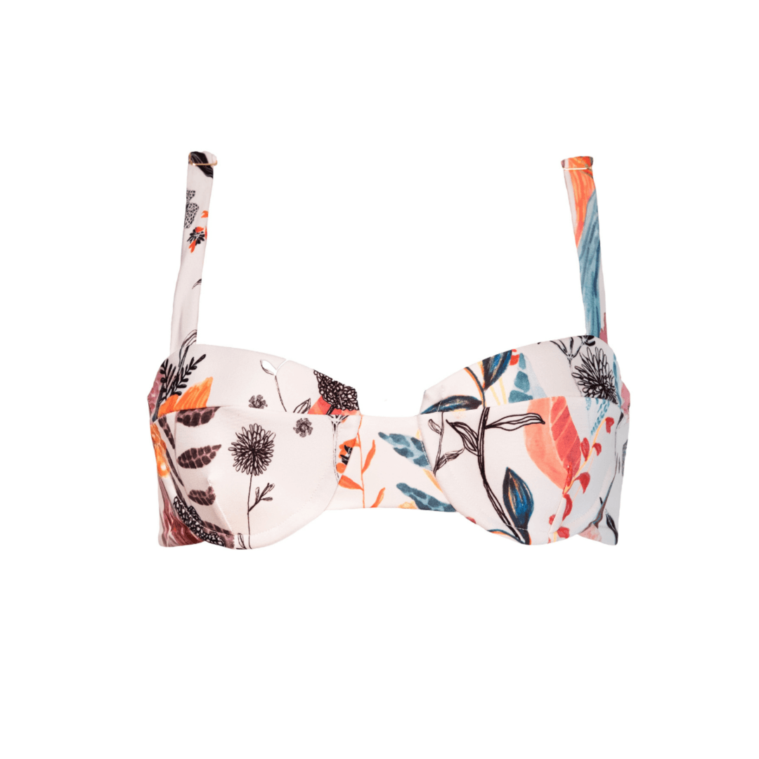 Anita Bustier White Floral Bikini Top - SOAH